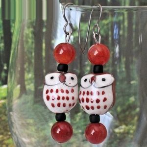 Ceramic Owl Earrings